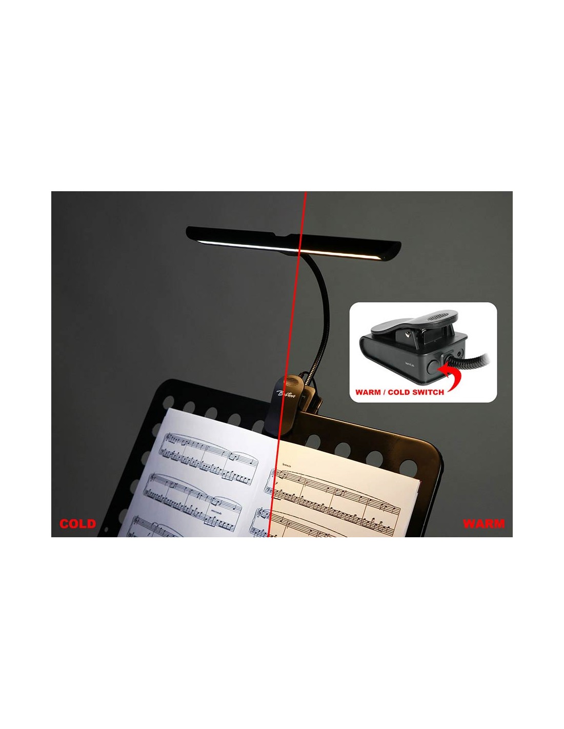 ZJCHAO Lampe pour pupitre 1E02 Lampe LED universelle flexible à clipser  pour pupitre de piano d'orchestre